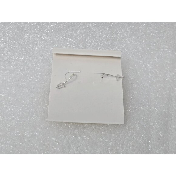 Sterling Silver Blue Drop Earrings With Sparkling Gem Accents - Picture 3 of 3